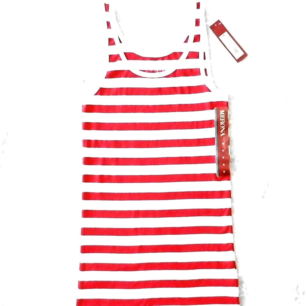 💋Red and White Striped Tank